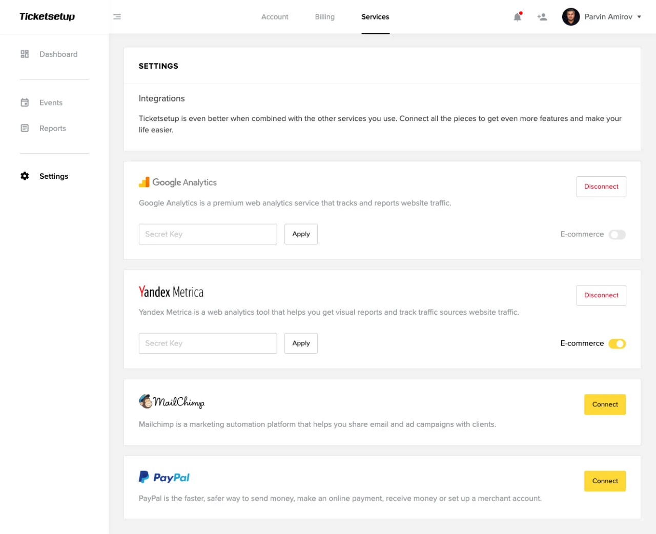Ticketsetup - İstifadəçi platforması 8