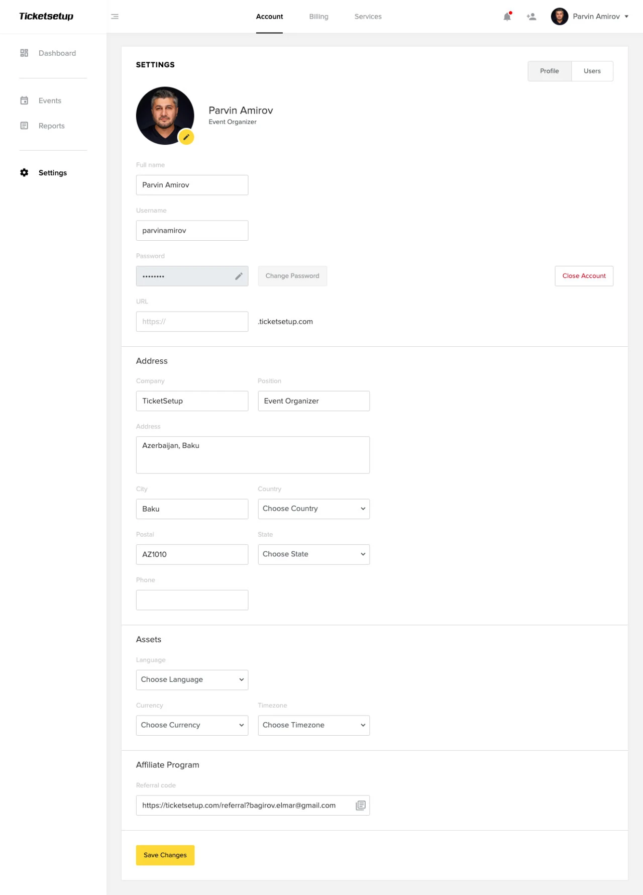 Ticketsetup - İstifadəçi platforması 4