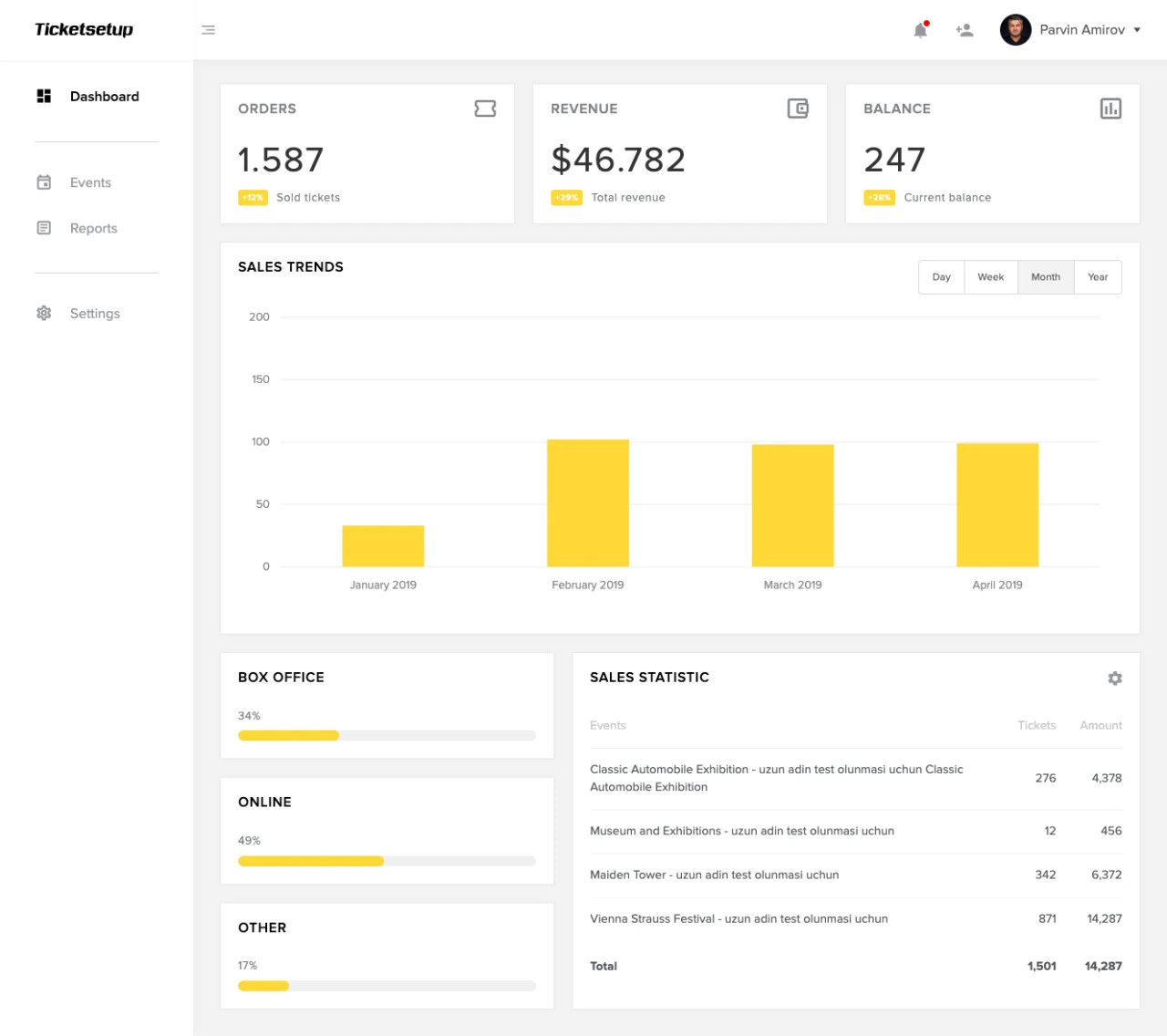 Ticketsetup - İstifadəçi platforması 1
