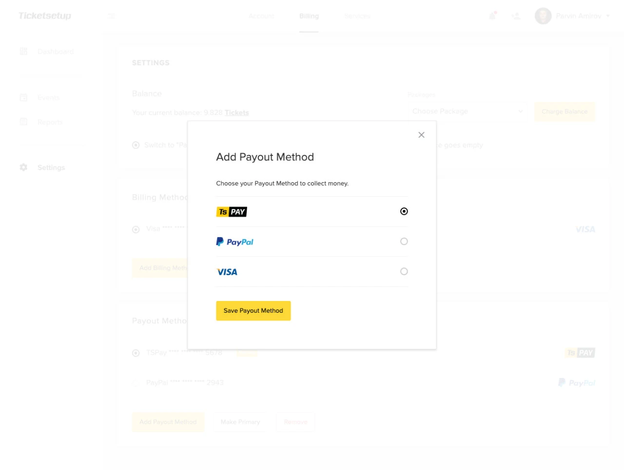 Ticketsetup - İstifadəçi platforması 10
