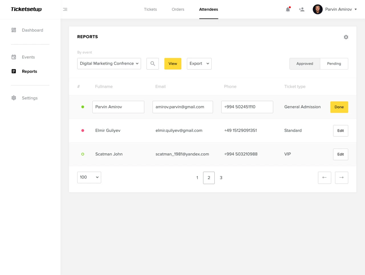 Ticketsetup - İstifadəçi platforması 3