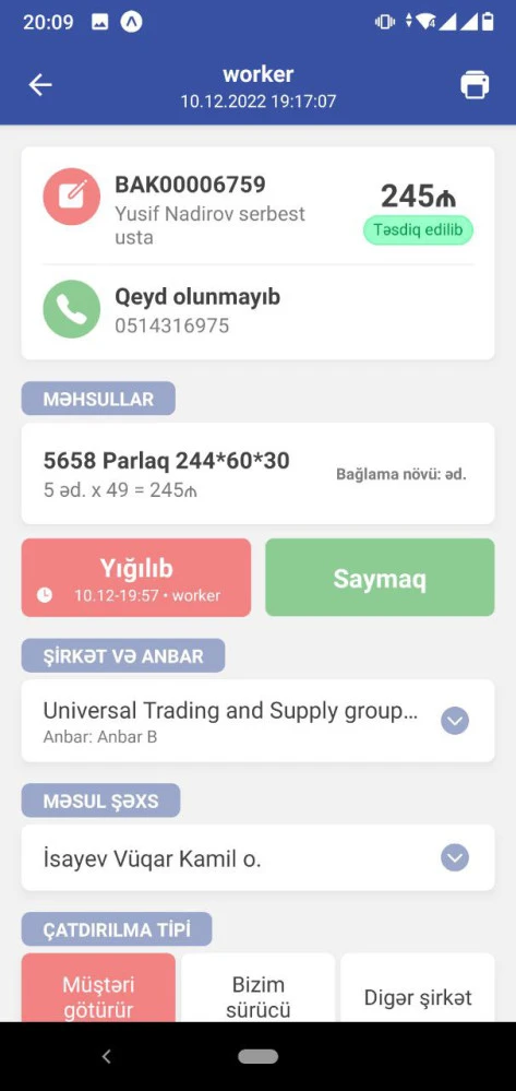 Universal şirkətinin intranet mobil tətbiqi 7