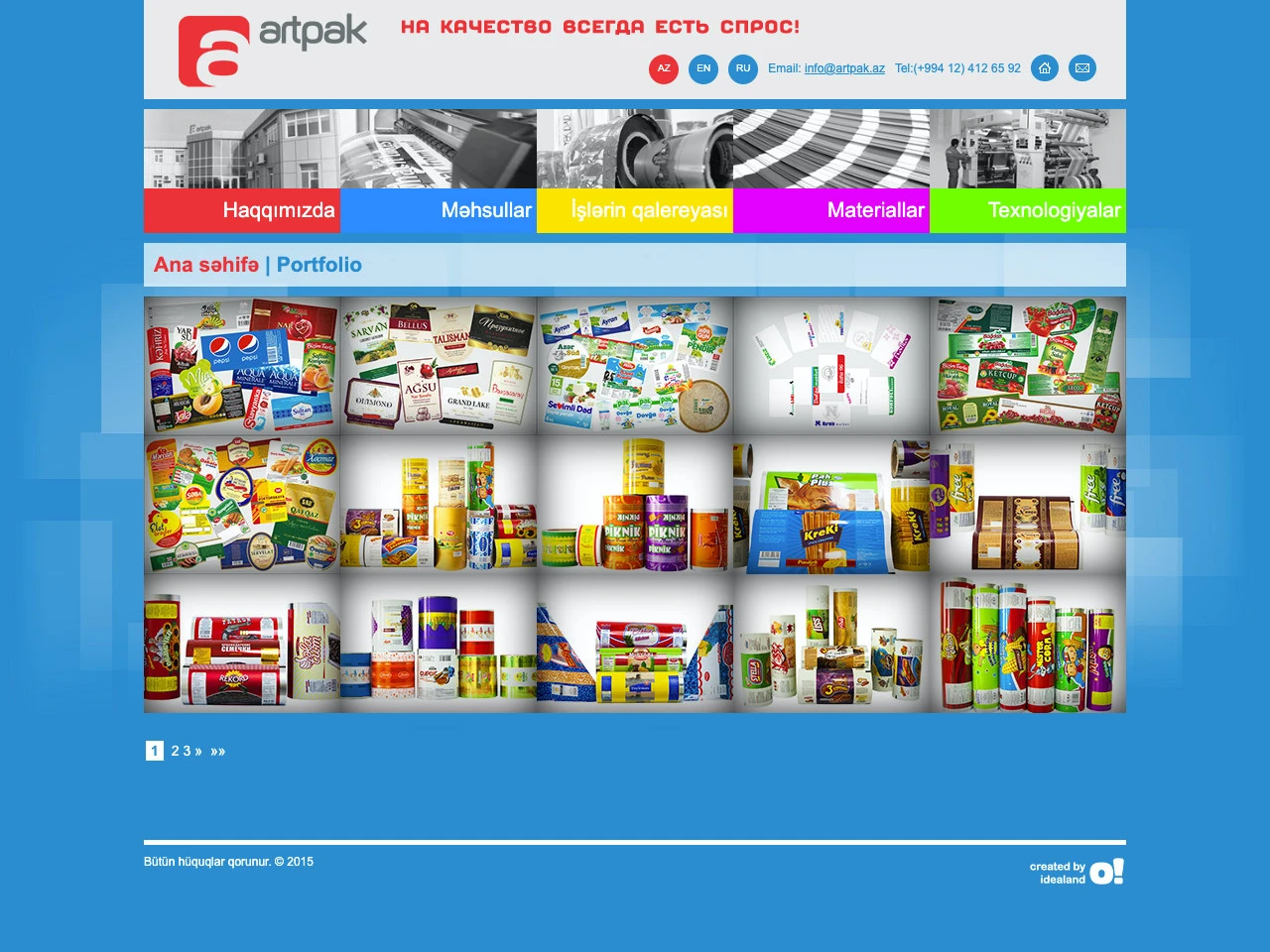 Artpak Company's Website 3