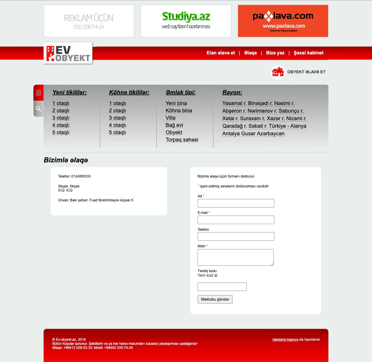 Ev-obyekt - elanlar saytı 3