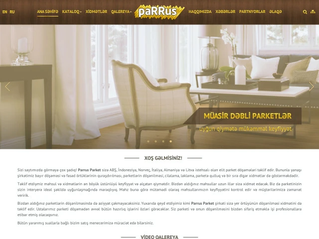 Parrus parket mağazasının saytı