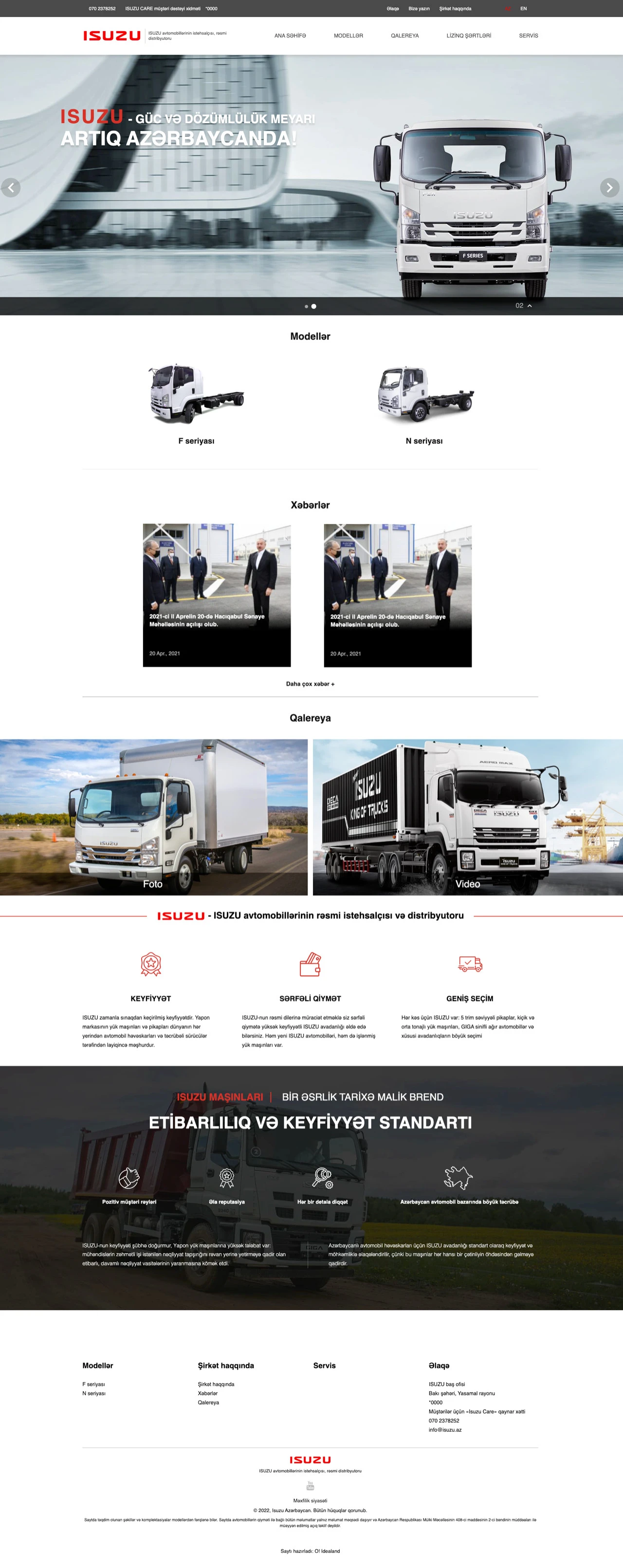 Isuzu Azerbaijan Company's Website 1