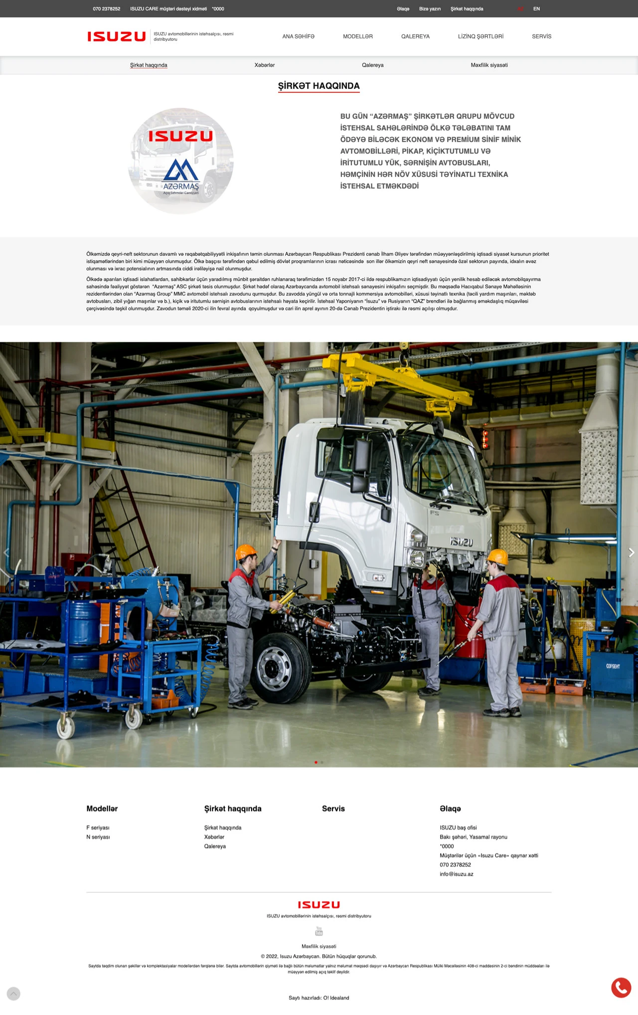 Isuzu Azerbaijan Company's Website 2