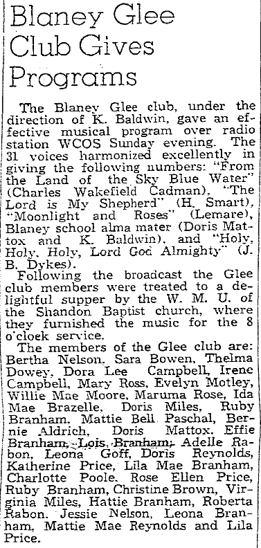 1939.12.21 - Blaney Glee Club Gives Programs