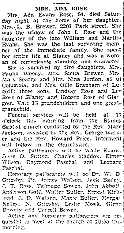 1947.06.30 - Mrs Ada Rose