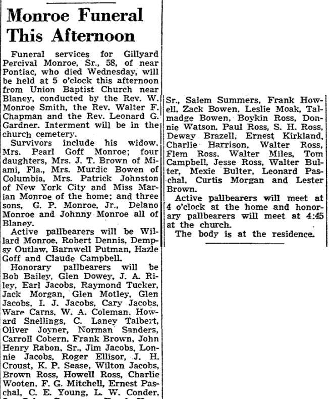 1954.05.28 - Monroe Funeral This Afternoon.png