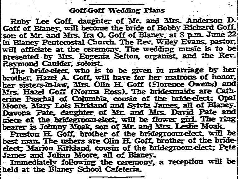 1958.04.14 - Goff Goff Wedding Plans