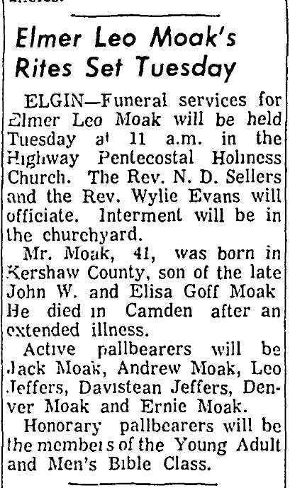 1964.01.06 - Elmer Leo Moaks Rites Set Tuesday