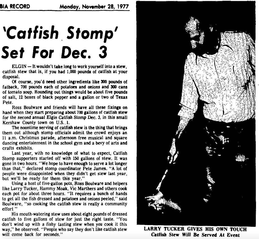 1977.11.28 - Catfish Stomp Set For Dec. 3