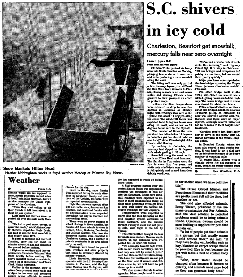 1986.01.28 - S C shivers in icy cold