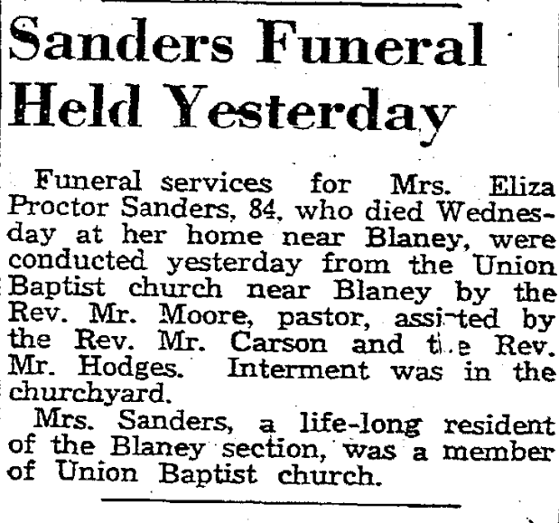 04.12.1940 - Sanders Funeral Held Yesterday