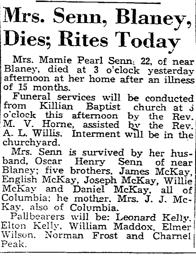1940.04.18 - Mrs Senn Blaney Dies Rites Today