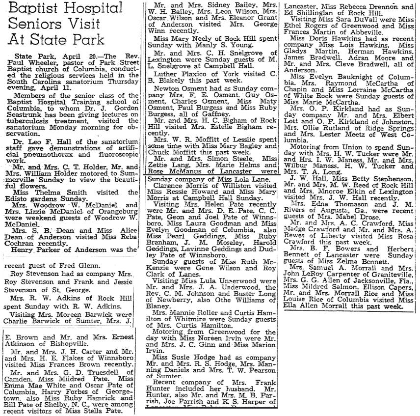 1940.04.21 - Baptist Hospital Seniors Visit At State Park