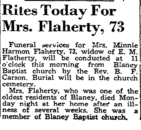 Rites Today For Mrs Flaherty 73