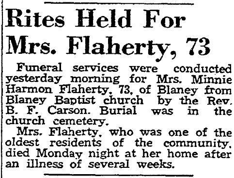 Rites Held For Mrs Flaherty 73