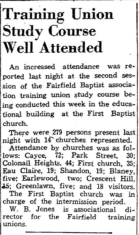 1941.04.23 - Training Union Study Course Well Attended