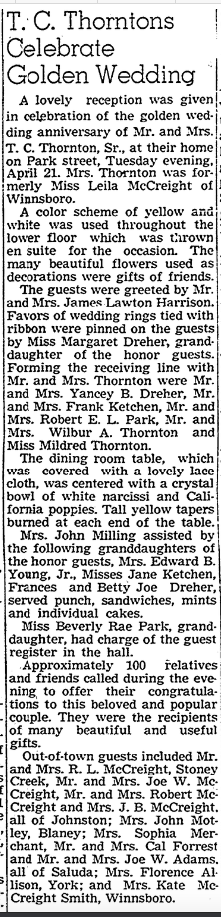 1942.04.24 - T C Thorntons Celebrate Golden Wedding