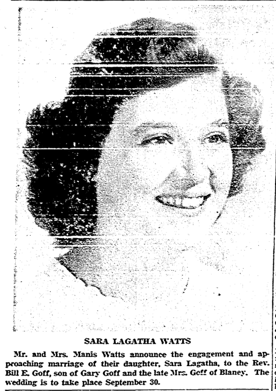 1950.09.24 - Sara Lagatha Watts