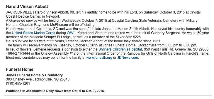 Harold Vinson Abbott