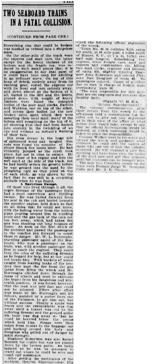 1906.01.31 - Two Seaboard Trains In A Fatal Collison.