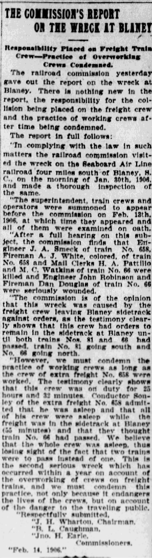 1906.02.15 - The Commissions Report On The Wreck At Blaney