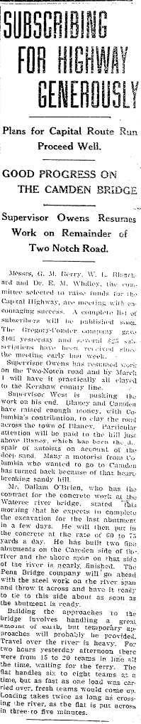 1910.02.05 - Subscribing For Highway Generously