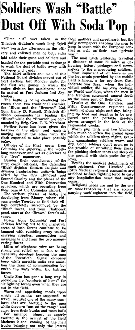 1941.05.01 - Soldiers Wash Battle Dust Off With Soda Pop