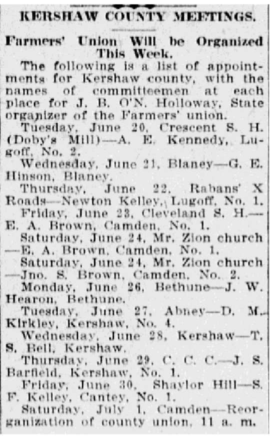 Kershaw County Meetings Kershaw County, South Carolina History