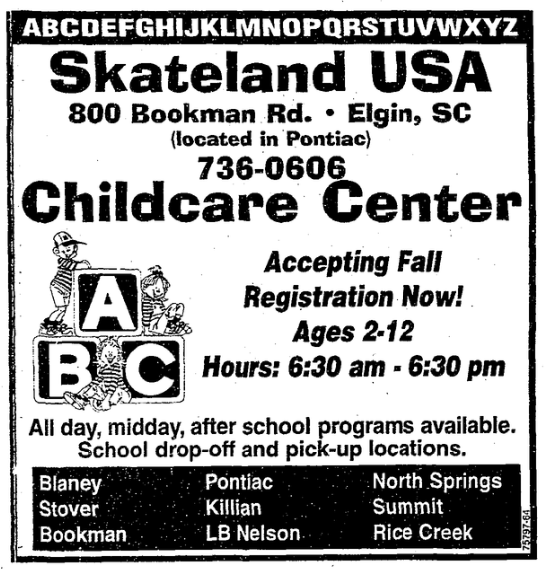 Skateland USA Kershaw County, South Carolina History