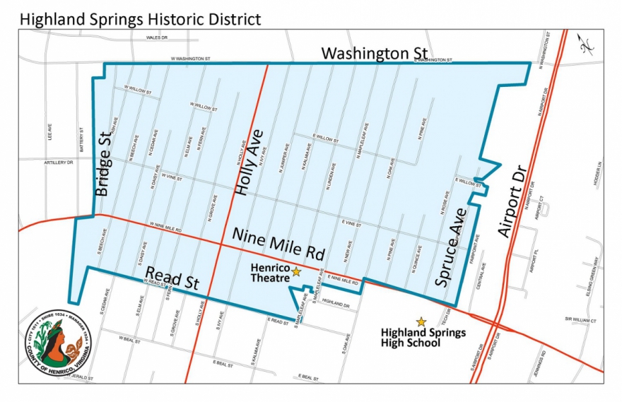 SixtyBlock Area of Highland Springs Designated Historic Area