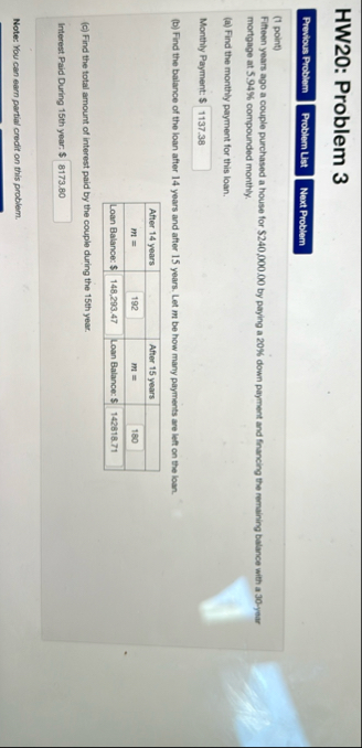 HW 2 0 : Problem 3 ( 1 point ) Fitteen years ago