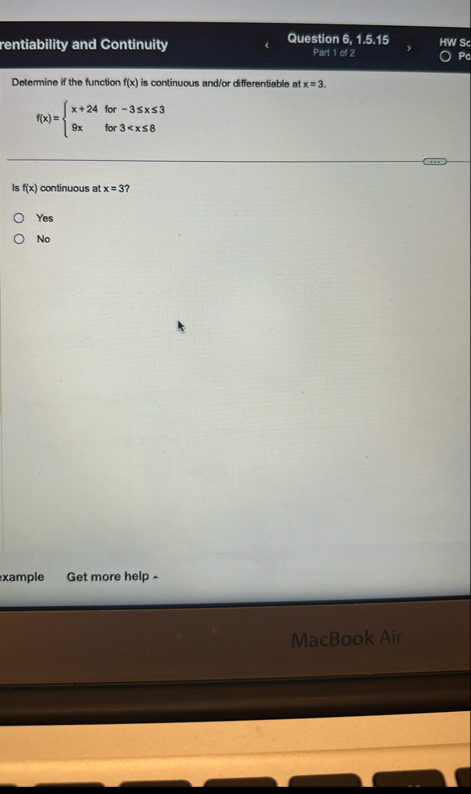 rentiability and Continuity Question 6 , 1 . 5 .