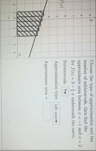 Choose the type of approximation and the number