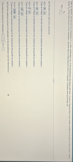 where A 0 is the initial amount of the