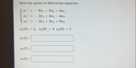 Solve the system of differential equations { x 1