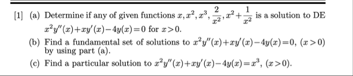 [ 1 ] ( a ) Determine if any of given functions x