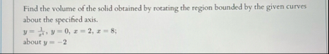 Find the volume of the solid obtained by rotating