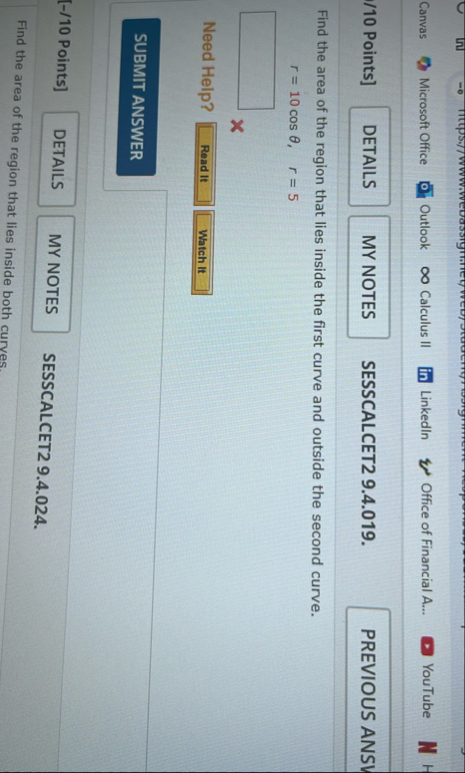 Canvas Microsoft Office Outlook Calculus II