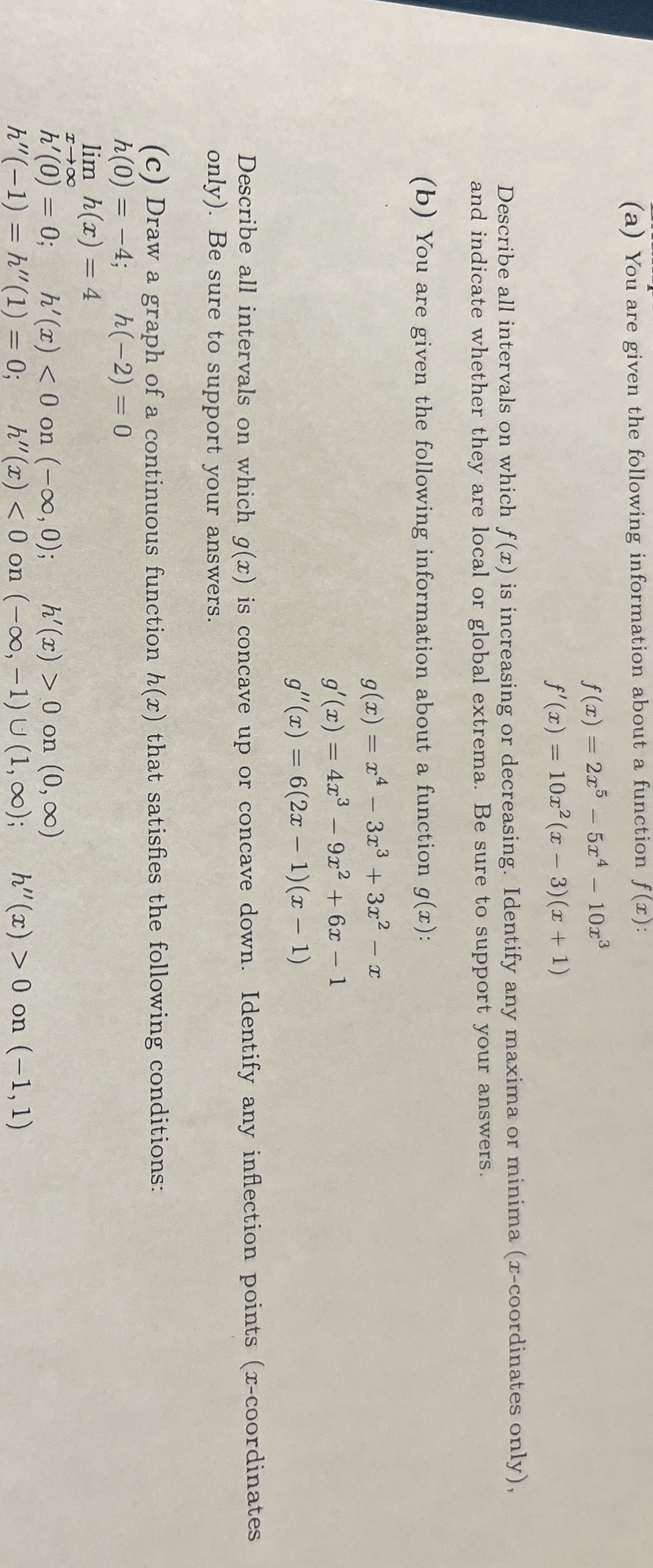 ( a ) You are given the following information