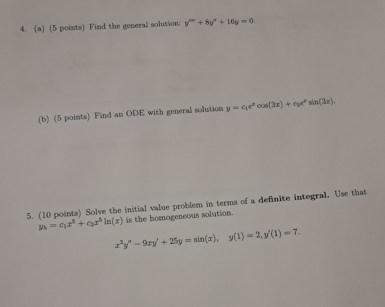 ( 1 5 points ) Find a particular solution. y ' '