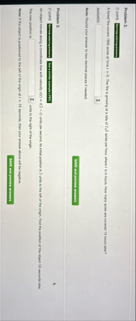 Problem 2 . ( 1 point ) A forest fire coven 1 9 0