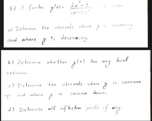 A function g ( x ) = 2 x 2 - 1 ( x - 3 ) 2 is