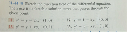 Sketch the direction field of the differential