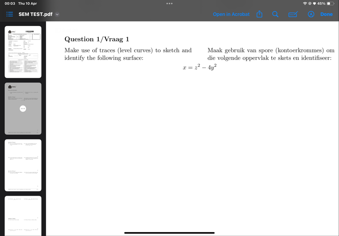 0 0 : 0 3 Thu 1 0 Apr 4 5 % SEM TEST.pdf Open in