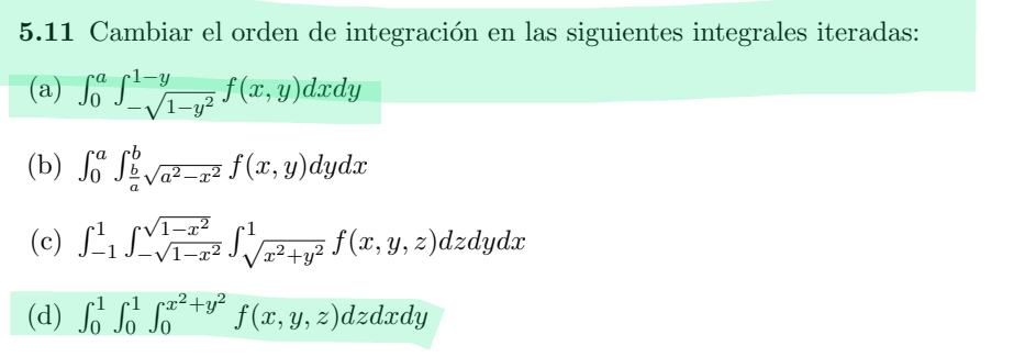 5 . 1 1 Cambiar el orden de integraci n en las