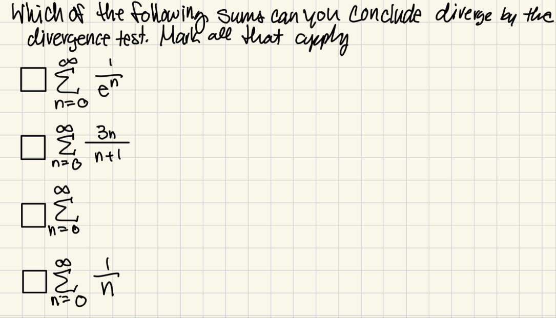 Which of the followings sums can you conclude